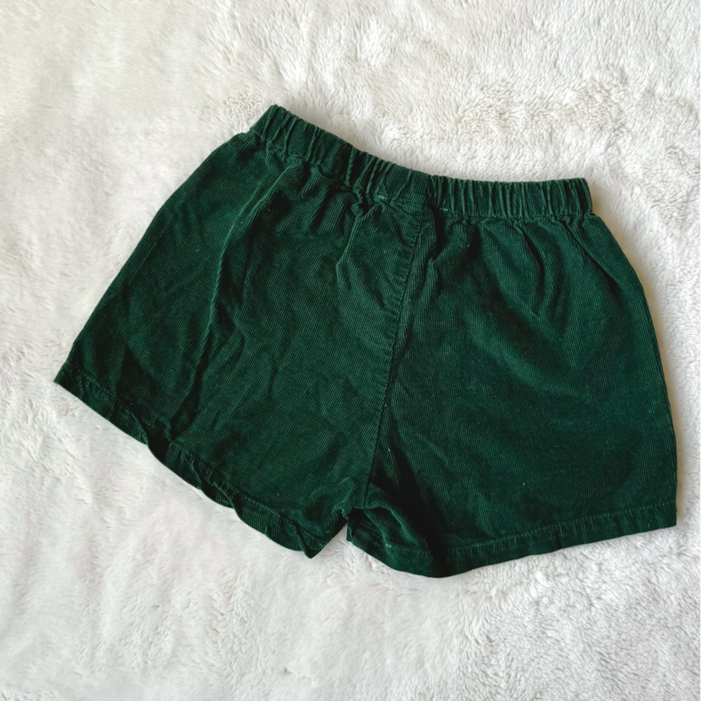 Kids Dark Green Corduroy Shorts